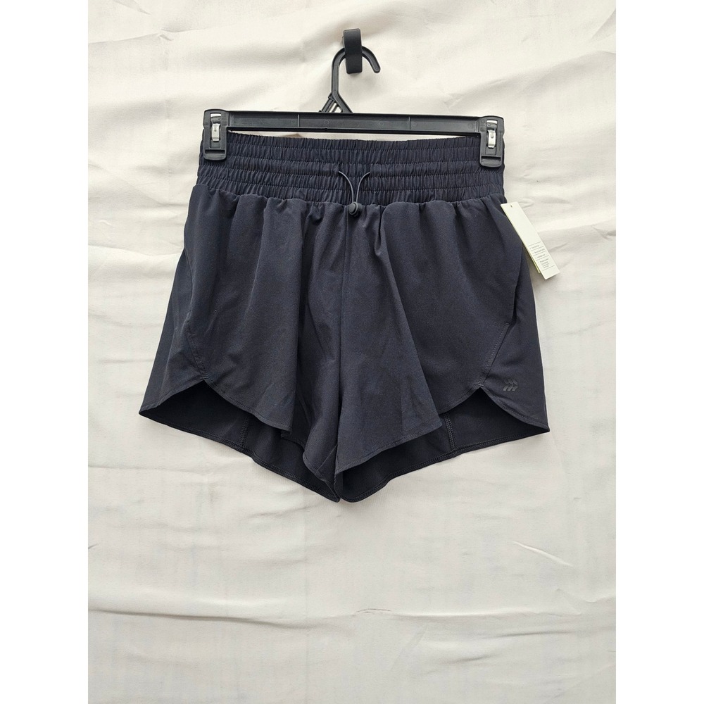 All in Motion Womens High Rise Shorts Black Polyester Blend Athletic Size Small